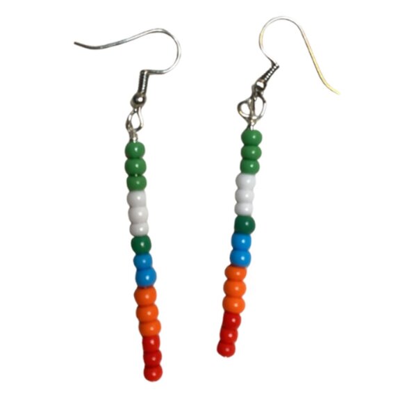 Boho Colorful Stick Dangle Party Festival Earrings Handcrafted - Picture 1 of 4
